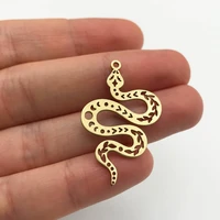 261224pcs brass snake charm snake pendant snake earring charmmoon phases on snake charm laser cut jewelry making supplies