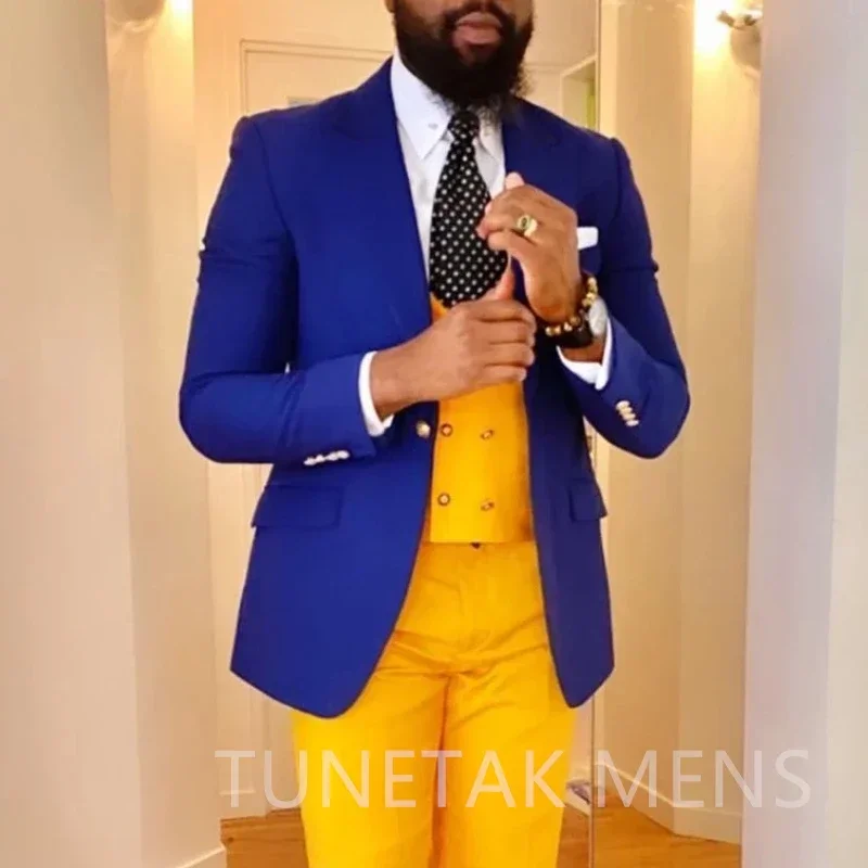 Формальные мужские костюмы приталенный крой для свадьбы 3-х предметный смокинг