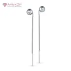 Серьги 2021 тренд из родированного серебра 925 с полудрагоценными вставками (топаз sky blue)