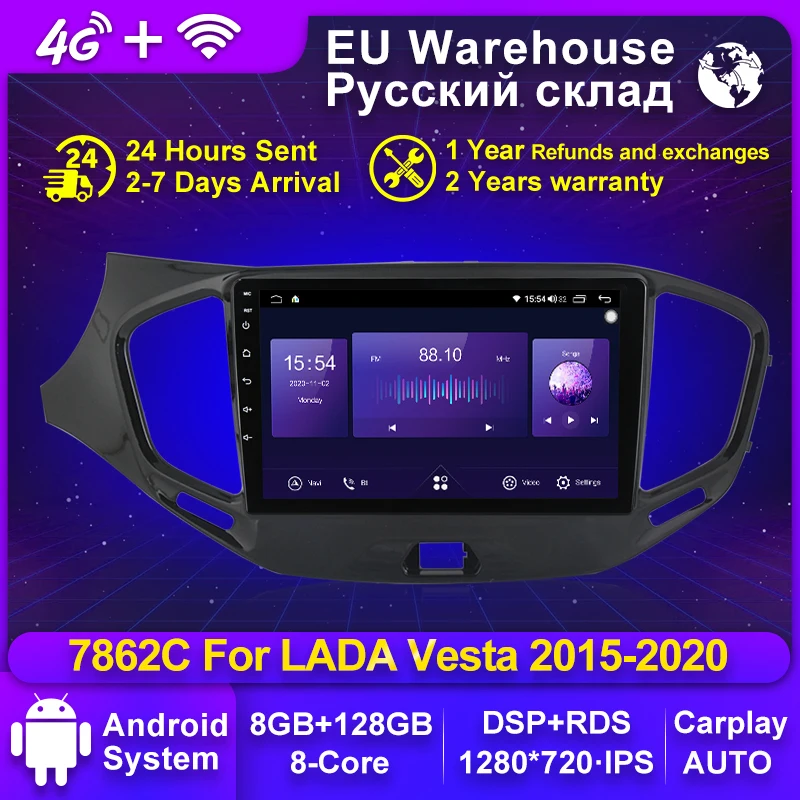 

Mekede 9'' 8GB+128GB Android 11 Radio GPS Car Multimedia Player For LADA Vesta Cross Sport 2015-2020 4GLTE Carplay Auto 1280x720