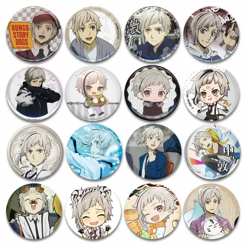 Anime Character Atsushi Nakajima Badge Backpack Clothes Jewelry Accessories Handmade Tinplate Cartoon Brooch Pins Friend Gifts