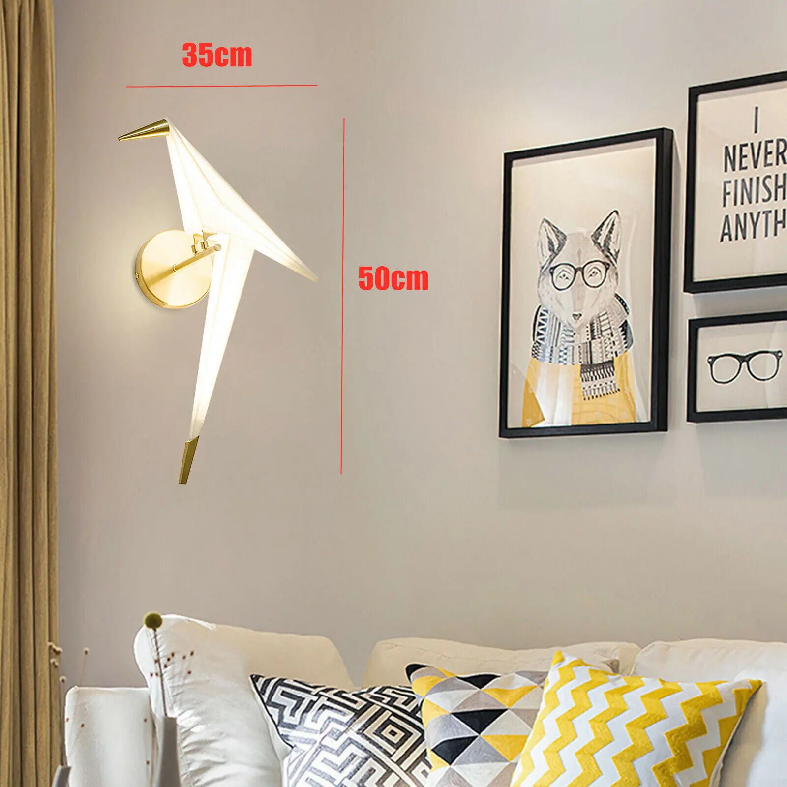

Modern Crane Shape Wall Lamp Creative Gold Bird LED Living Room Wall Sconce Home Bedside Wall Mounted Light Fixture Bedroom