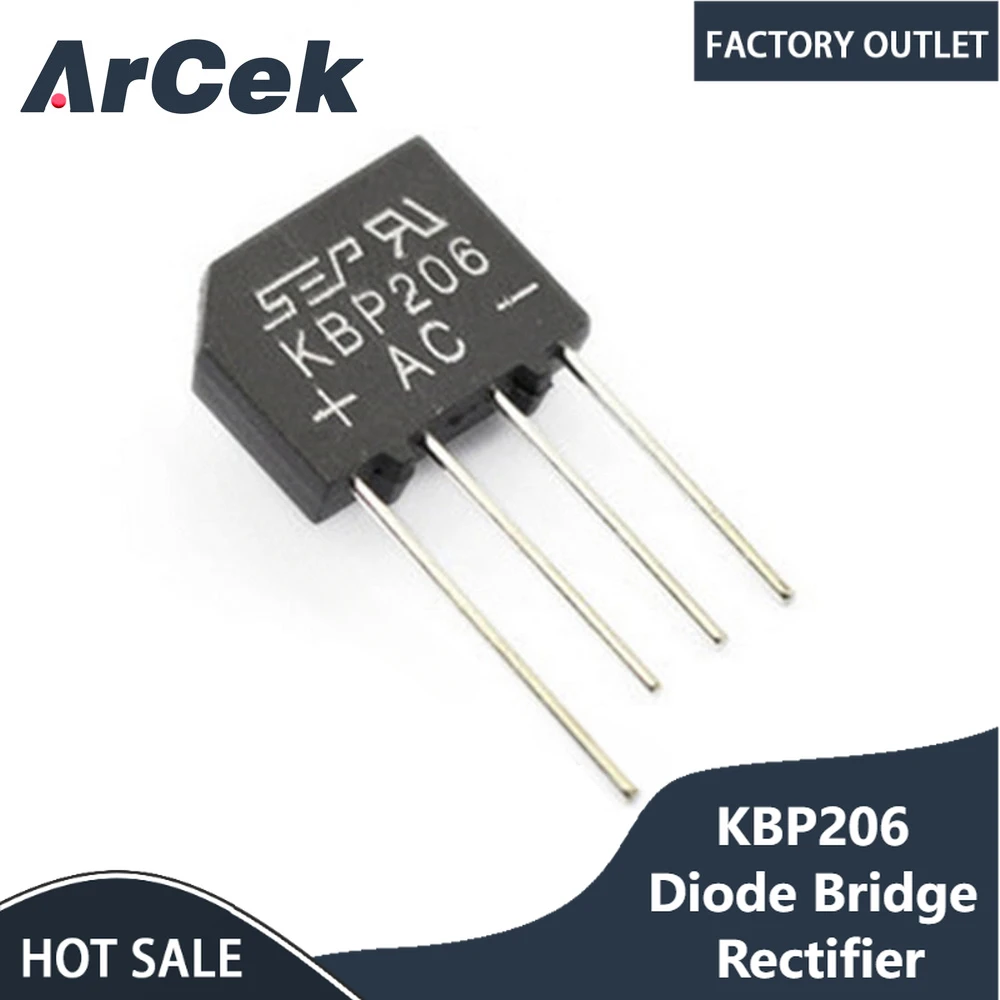 

5pcs lot Diy Electronic Diode Bridge Rectifier 600V 2A KBP206G KBP206 4PIN SIP-4 Single Phase