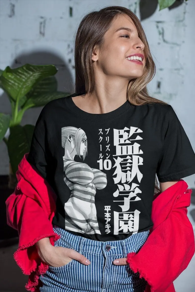 Футболка унисекс из аниме Школа тюрьмы футболка в стиле медико Манга вайфу