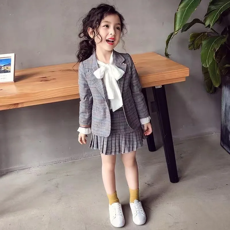 Купи 2022 Spring Baby Girl Formal Clothes Set Suit Jacket+Skirt 2PCS Toddler Kids Clothes Girls Suit Blazer Jacket Thick Baby Clothes за 1,840 рублей в магазине AliExpress