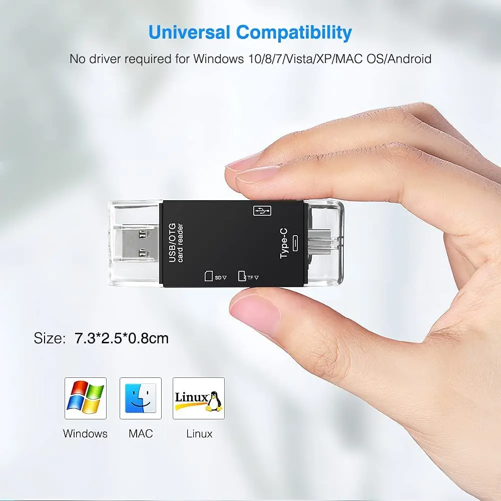 Устройство для чтения SD-карт USB C кардридер 6 в 1 2 0 TF/Mirco SD смарт-устройство карт
