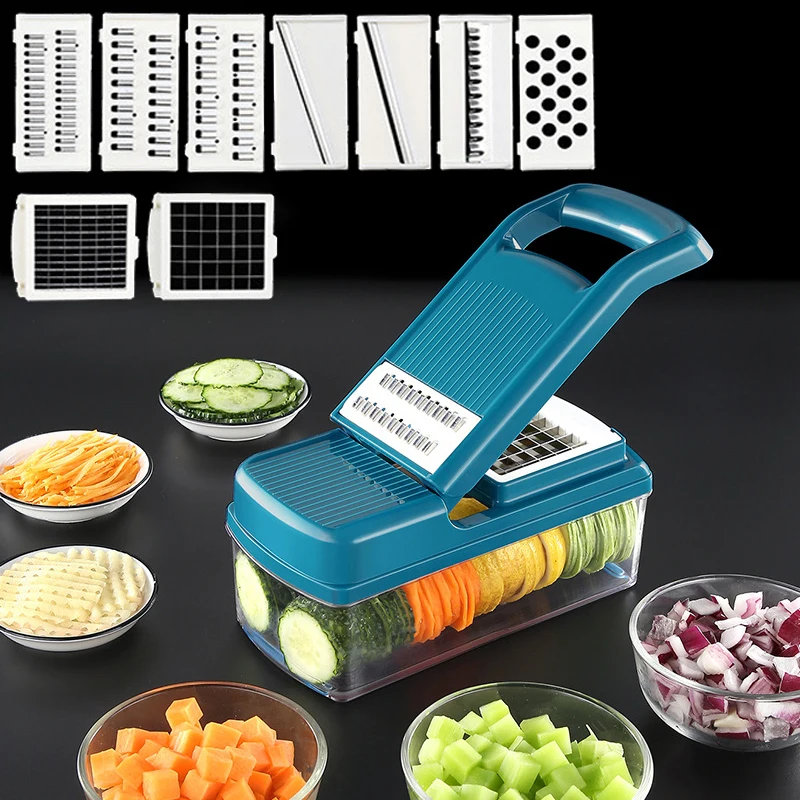 

Vegetable Cutter Multifunctional Slicer Fruit Potato Onion Peeler Carrot Grater Tools Kitchen Accessories Drain Basket Shredders