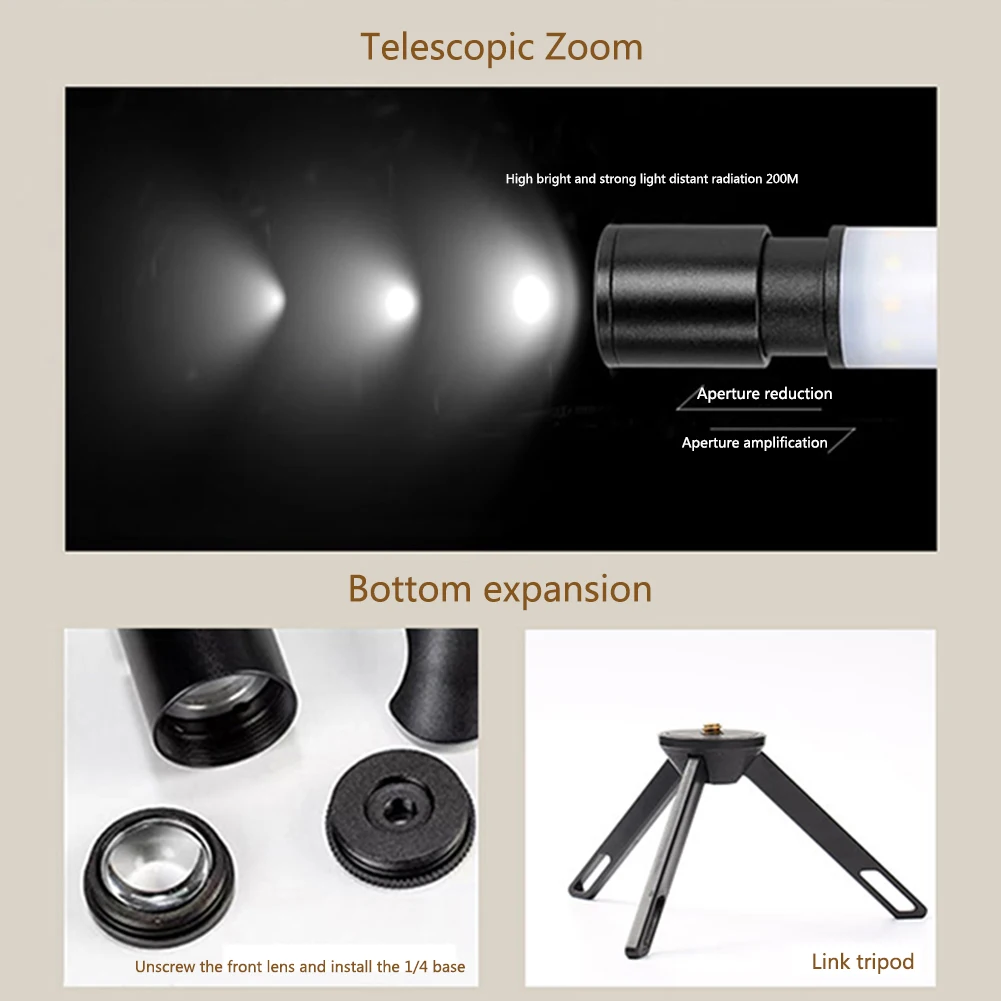 

Portable Outdoor Camping Light Multi-function Hanging Tent Light Red Warning Light Led Emergency Flashlights With Storage Bag