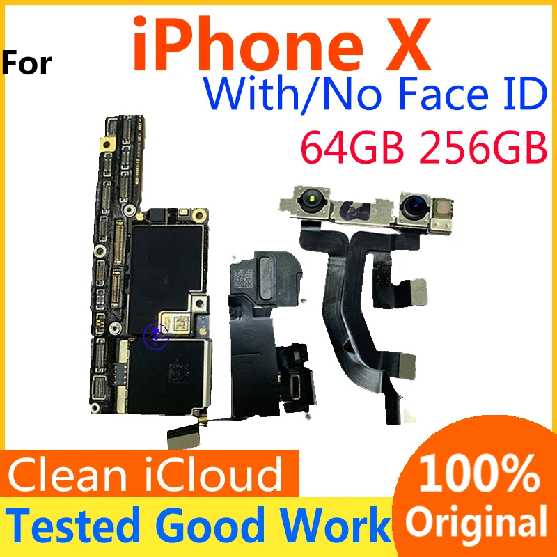 

Оригинальная материнская плата Free iCloud для iPhone X 64 Гб 256 ГБ Заводская разблокированная материнская плата без с распознаванием лица Обновлени...