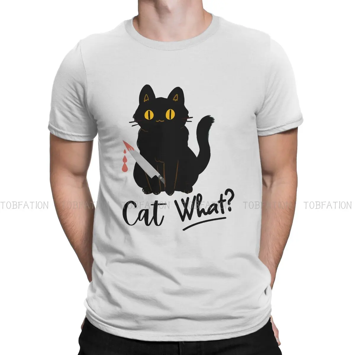 

Мужская футболка из натурального хлопка, с ножом