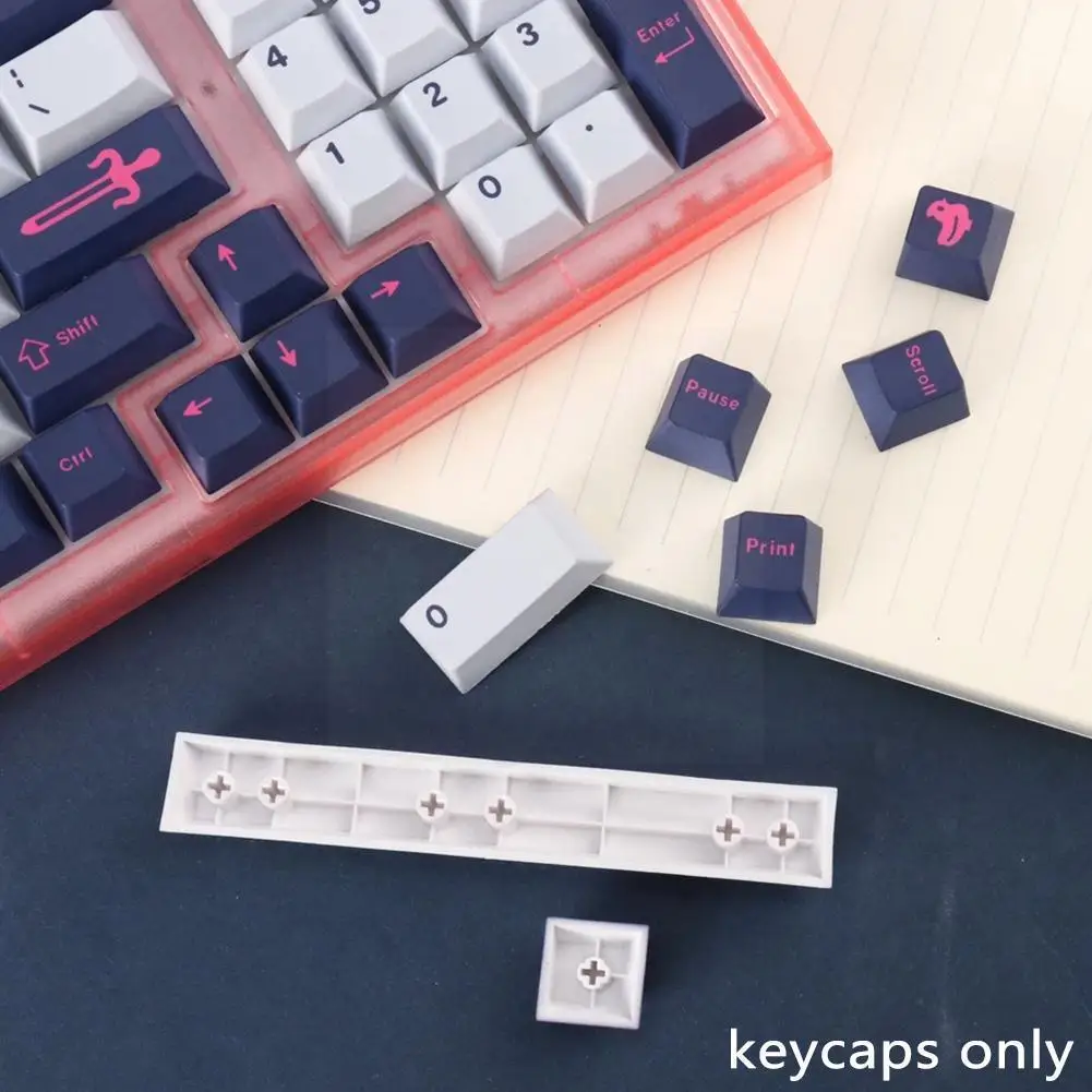 

For Gmk Cojiro Caps White And Blue 129- High Sublimation Pbt Suitable For 68//84 Business Color W7d9