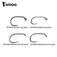 bimoo 30pcspack barbless fly tying hooks nymph dry wet streamer jig fly hooks salmon trout fly fishing hooks fly tying material