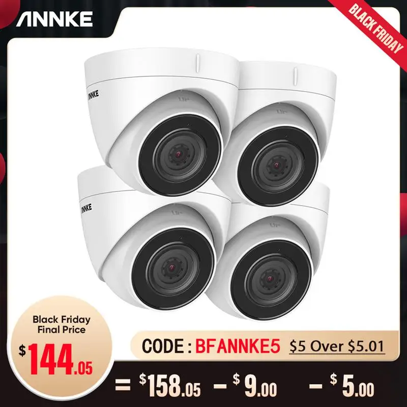 

Камера видеонаблюдения ANNKE HD, 5 Мп, 4 шт., поддержка TF-карты