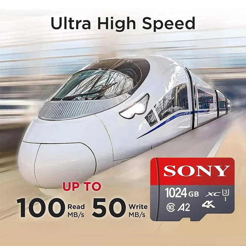 Фото Оригинальная карта памяти Sony 1TB 512GB 256GB 128GB 64GB A2 V60 Micro SD, высокоскоростная SD/TF карта для телефонов Xiaomi и камер. №3