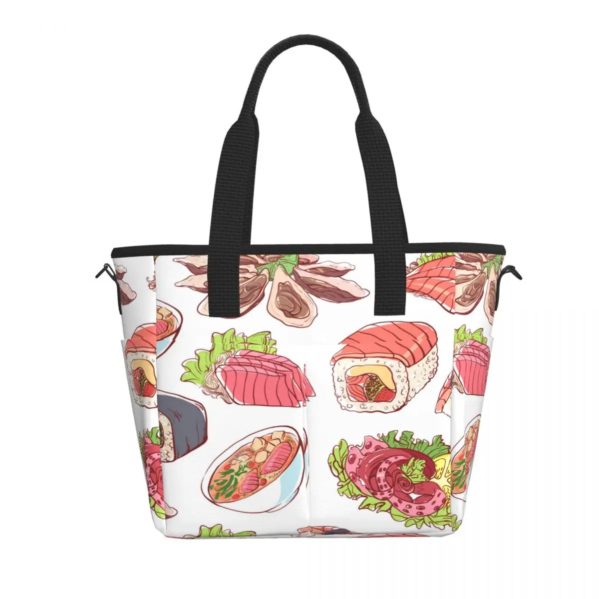 

Large Capacity Lunch Bags Octopus Oysters Tuna Nigiri Sushi Roll Printing Food Case Portable Bento Fruits Fresh Storage