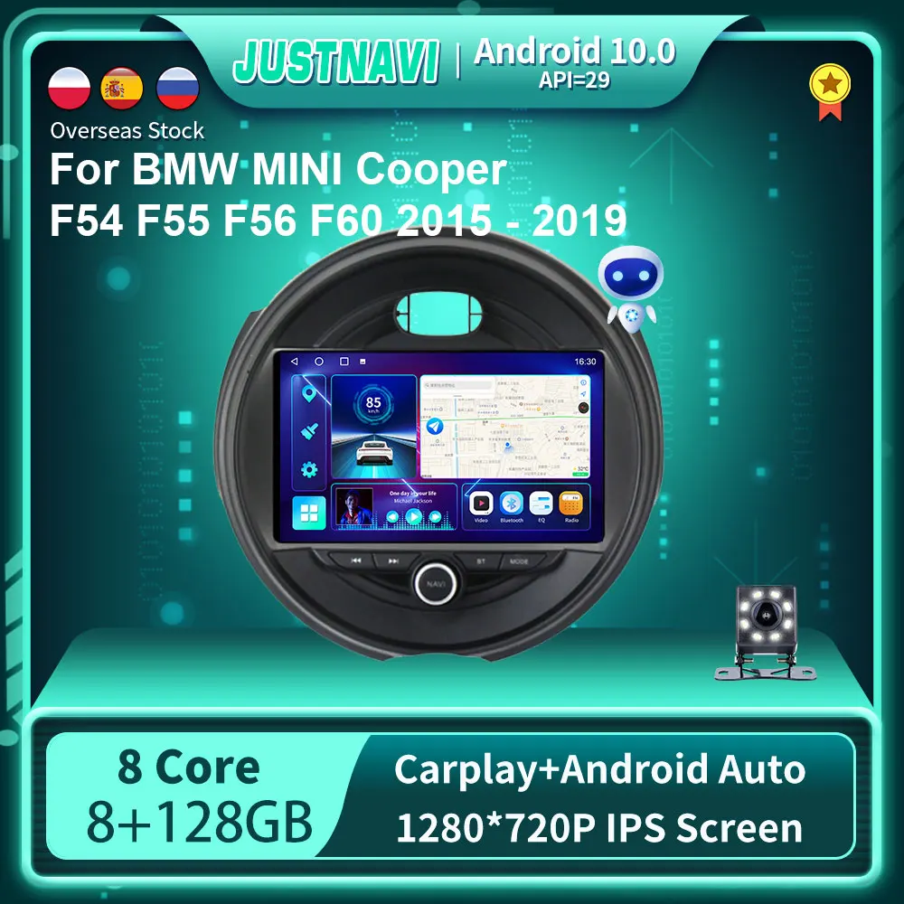 Автомобильный радиоприемник JUSTNAVI IPS DSP Android 10 для BMW MINI Cooper F54 F55 F56 F60 2015 - 2019