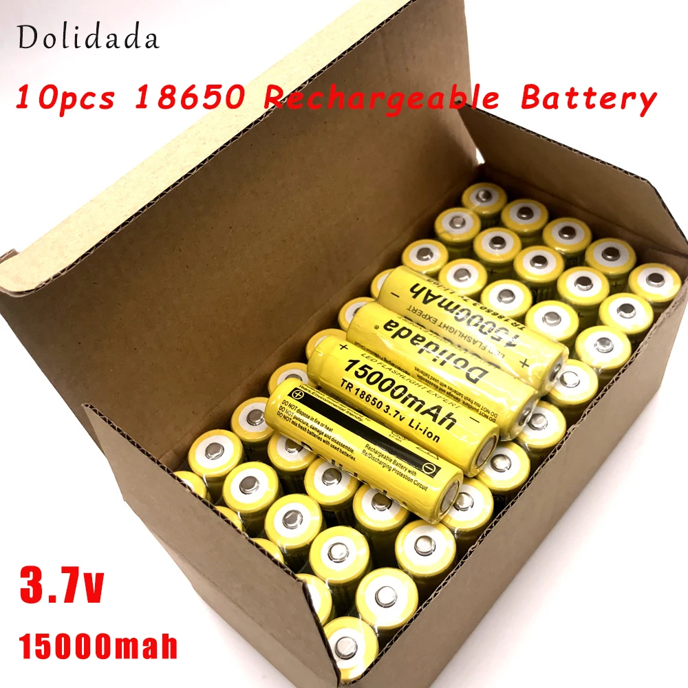 

Литий-ионный аккумулятор для светодиодных электронных фонариков, 15000 мАч, 3,7 в, 18650