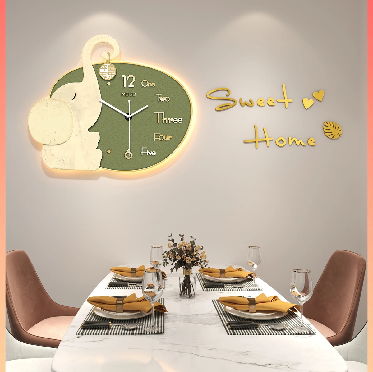 

Креативные настенные часы, простые современные настенные часы для дома, подвесные модные украшения, сетчатые красные часы для ресторана, го...