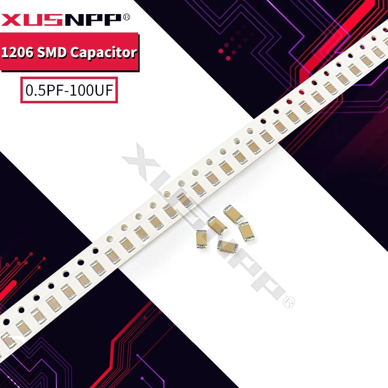 Многослойный керамический конденсатор с чипом SMD 1206 50 шт. 100 пФ-0 1 мкФ Ф 10 пФ 2 ПФ нФ