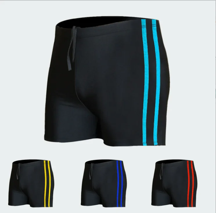 

Men's swimming trunks fat pants 80-240 kg plus fat plus simple color striped hot spring swimsuit