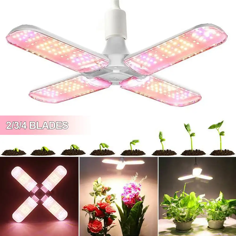 

Складная светодиодная фитолампа полного спектра, 24-48 Вт, E27, 110, 220 В