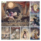 Kyubi Kitsune 5D алмазная живопись Kitsune Yokai японская ретро лиса полная квадратная мозаика вышивка своими руками Набор для вышивки крестиком домашний декор