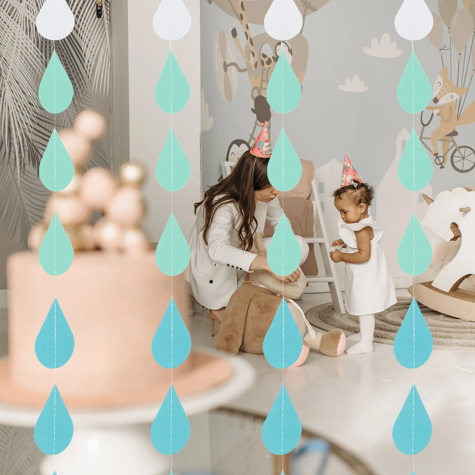 4-струнная капля дождя латте орнамент флаги гирлянды овсянка украшение на день