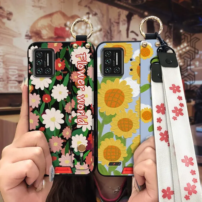 original dirt resistant phone case for umidigi bison gt new arrival wrist strap sunflower soft case free global shipping