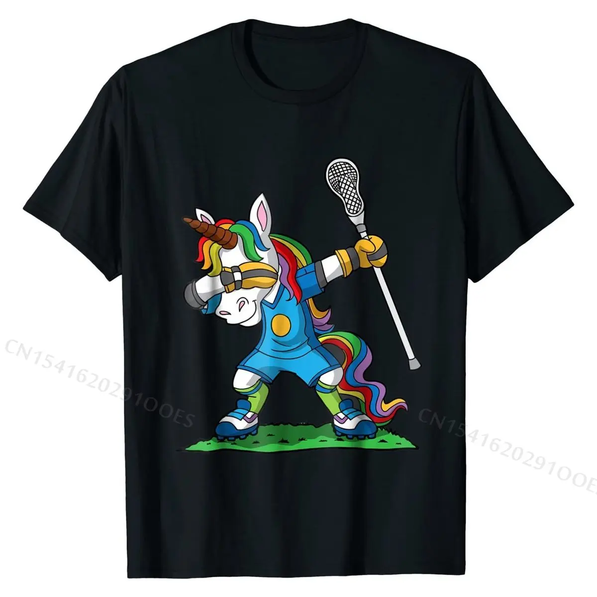 

Dabbing Unicorn Lacrosse LaX T-Shirt Girl Gift Retro Male Tshirts Cotton Tops & Tees Custom