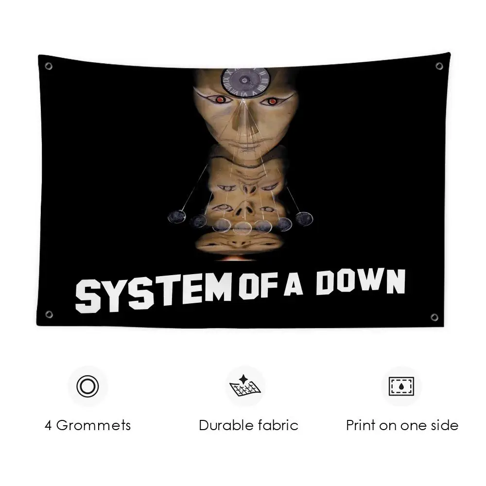 Фото Флаги группы S-System Of A D-DownS, баннер для гаражных ворот, декор для комнаты, украшение для стен с металлической пряжкой №2