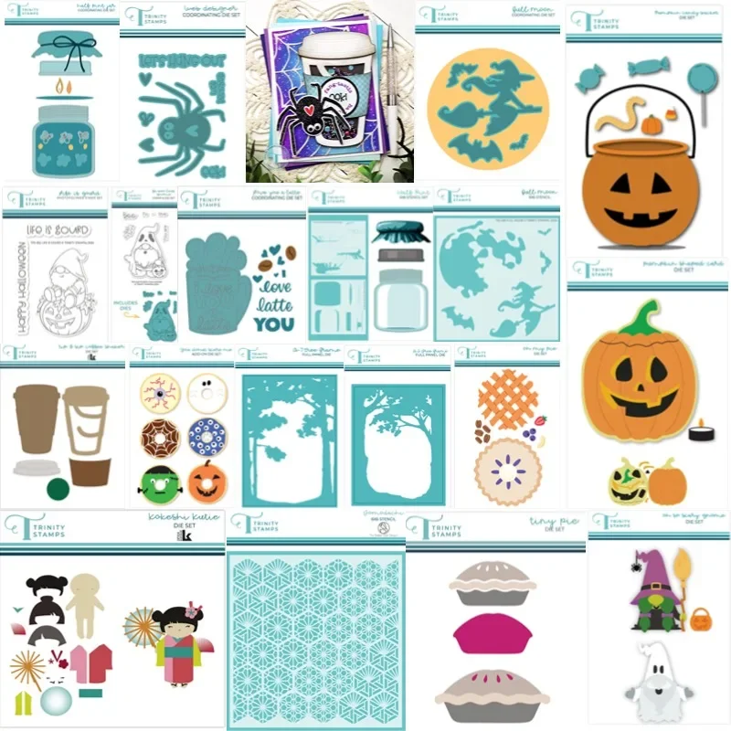 Рамка круглая тыква кофе пирог дерево конфеты ведро веб-дизайнер полная луна