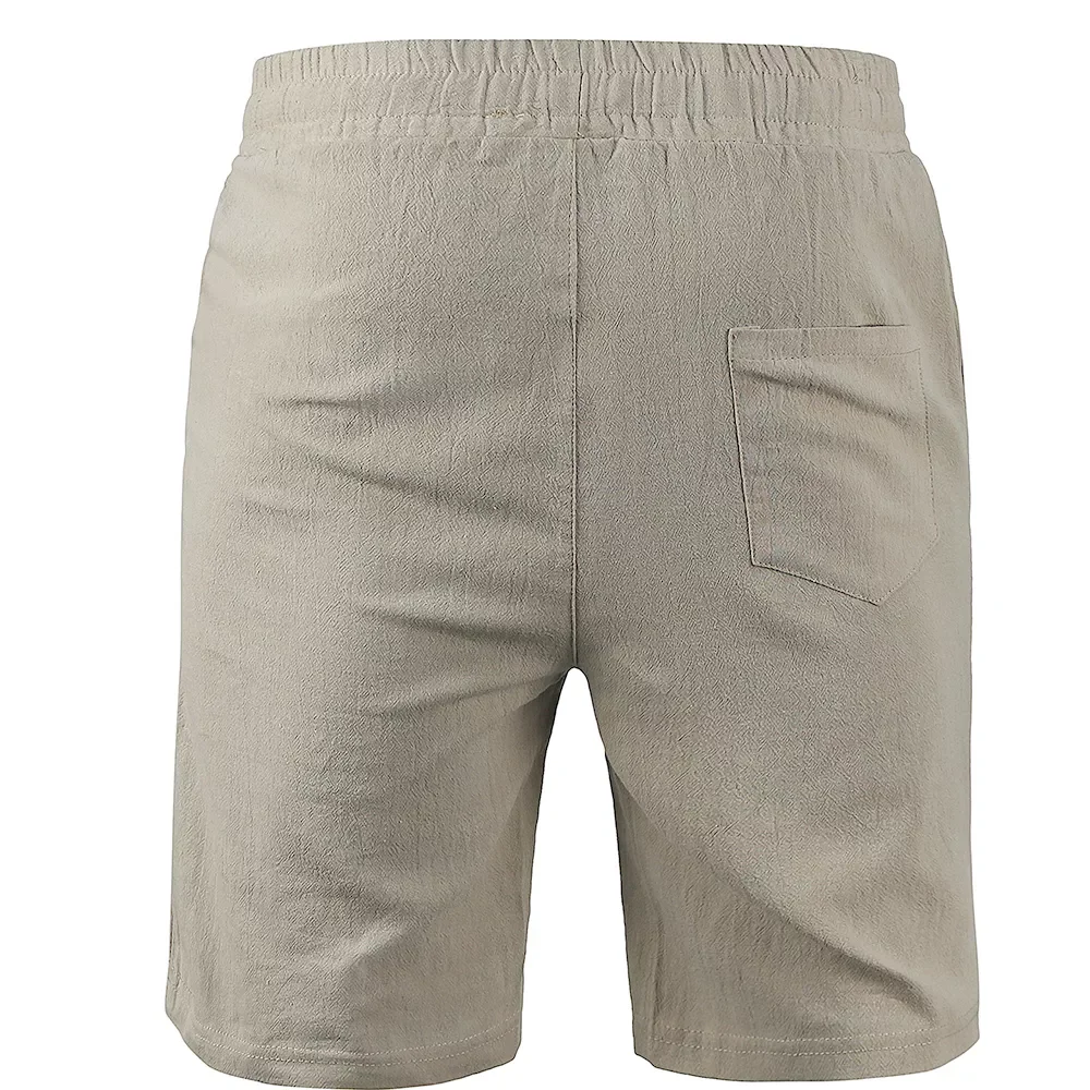 

2022 New Men's Cotton Linen Shorts Pants Male Summer Breathable Solid Color Linen Trousers Fitness Streetwear S-3XL