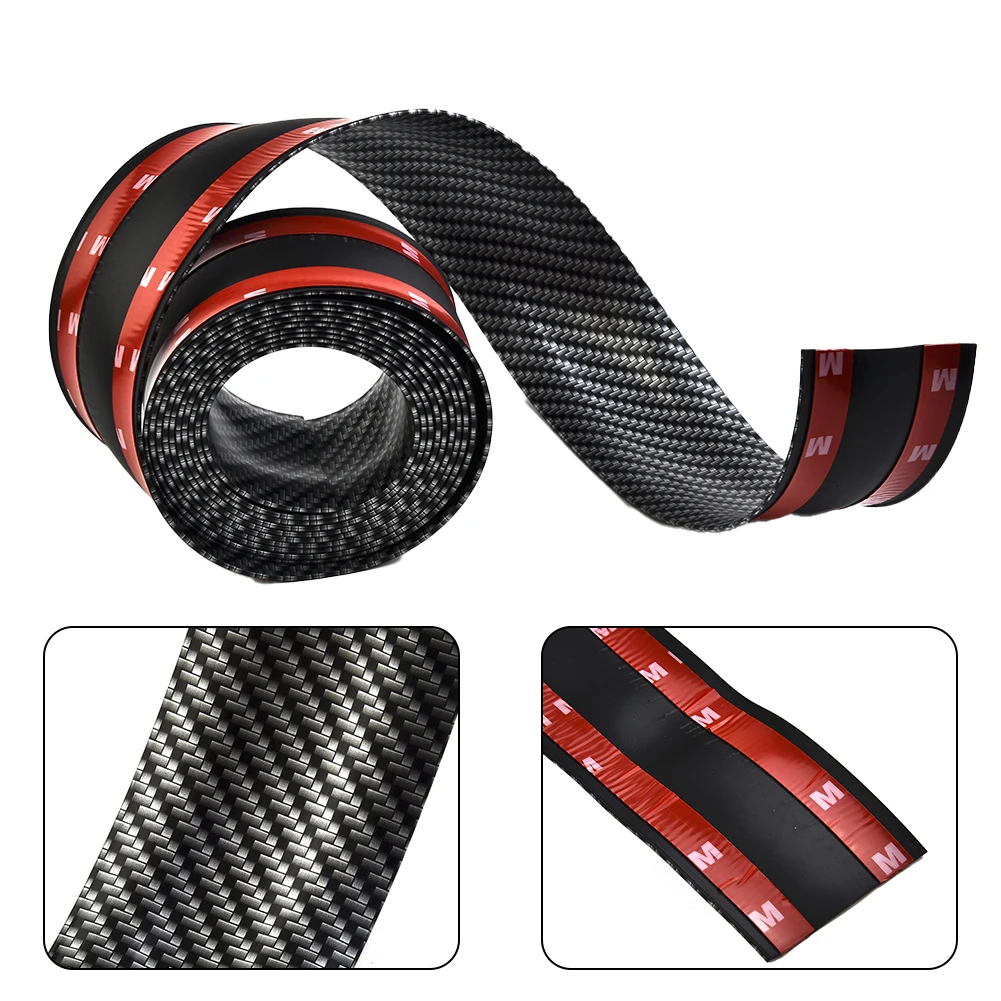 

4D Carbon Fiber Rubber Sill Protector Edge Car Parts Door Replacement 2.5m*5cm Sticker Guard Protector Trucks Trunk