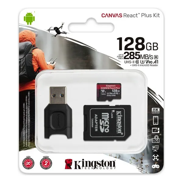 Micro SD Memory Card with Adaptor Kingston MLPMR2 128 GB