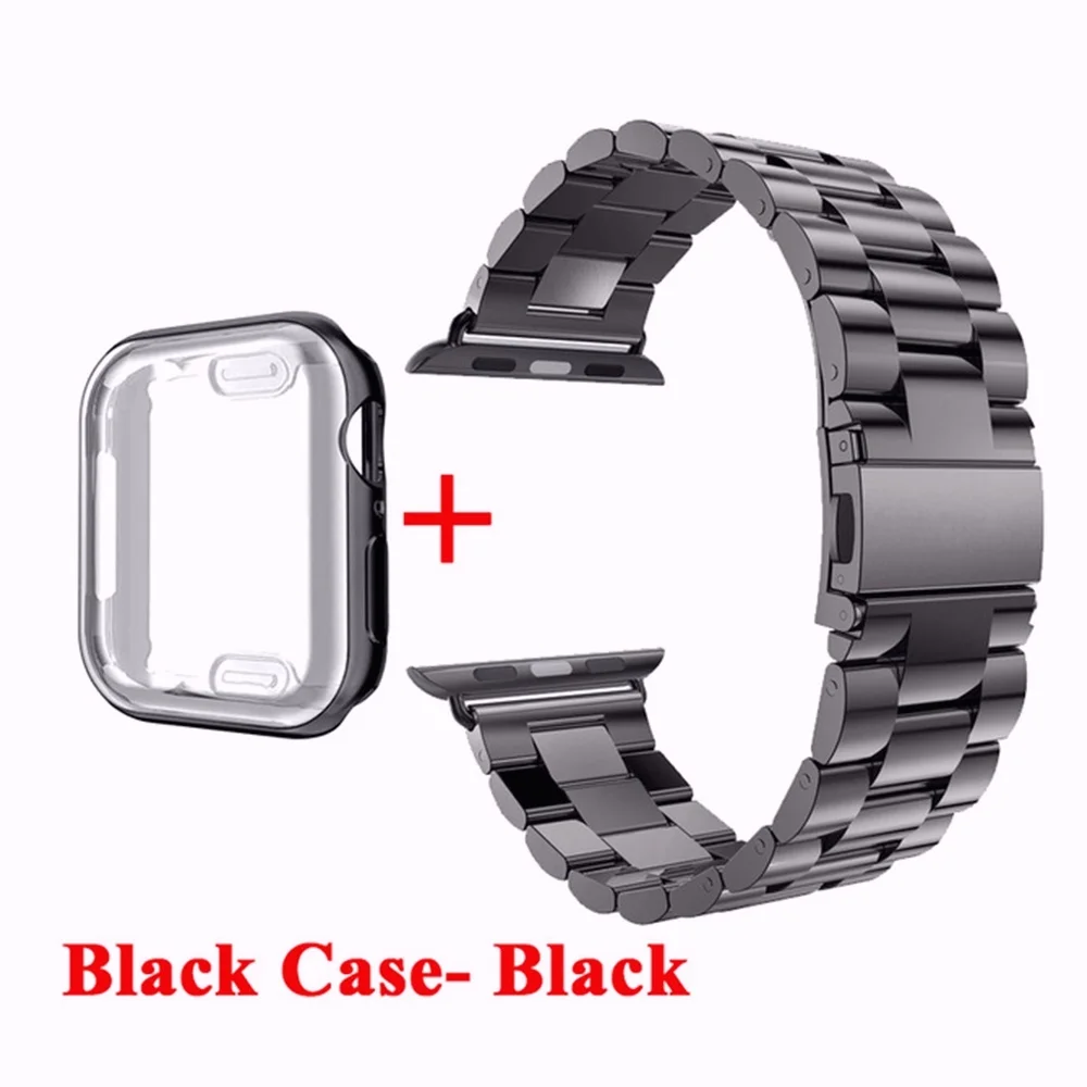 Metal Band Strap for Apple Watch ultra Series 8 7 6 5 4 3 49mm 45mm 41mm 44mm 42mm 40mm 38mm Stainless Steel Loop band +Case