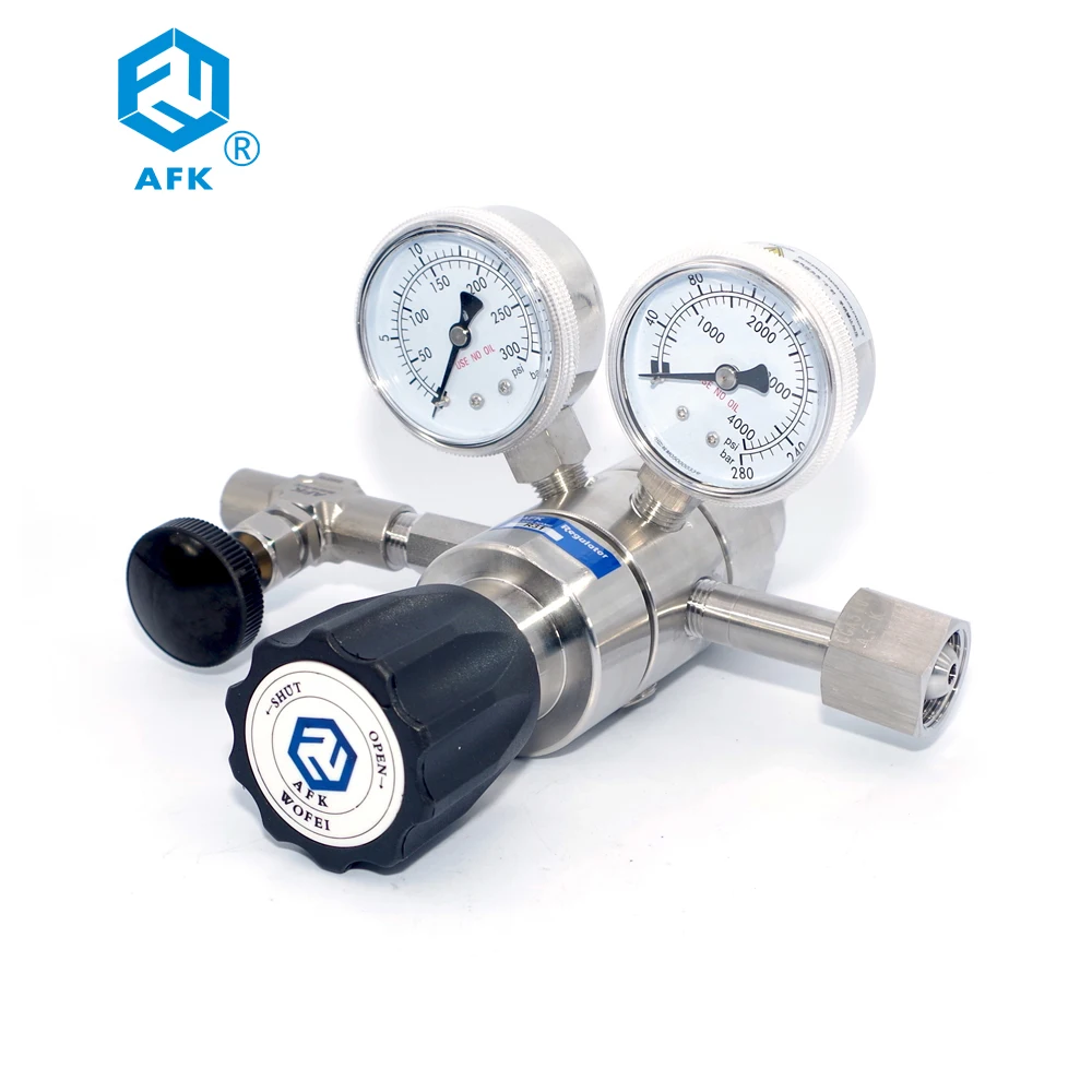 

Industrial 2 Stage Co2 High Pressure Regulator 0-100 Bar -23~+74 Deg C 3000, 500PSI OEM,ODM 1years CN;GUA Ss316l 1 Pcs PCTFE AFK