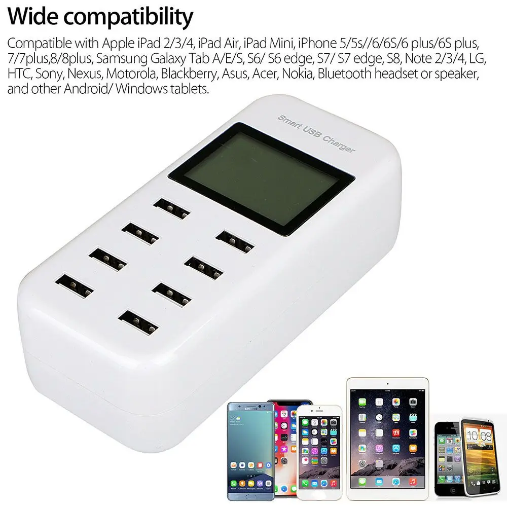 

Safety Multi USB AC Hub USB Charger 8 Usb Port Wall Charger Power Adapter Wall Charging Station