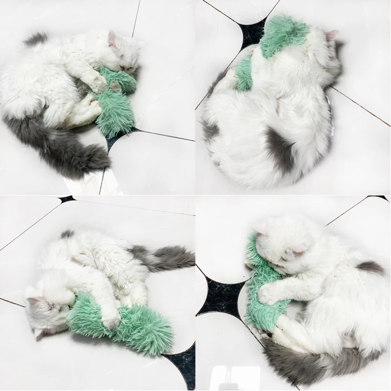 Cat plush toy winter warm pv velvet pillow catnip toys Pet sounding paper interactive self-healing cat chew |
