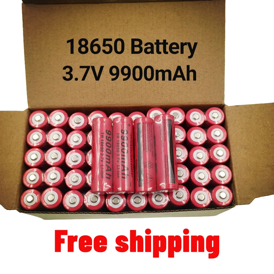 

100% original rechargeable 9900 MAH lithium battery 3.7 V 9900 MAH para18650 30A toy flashlight+Free shopping