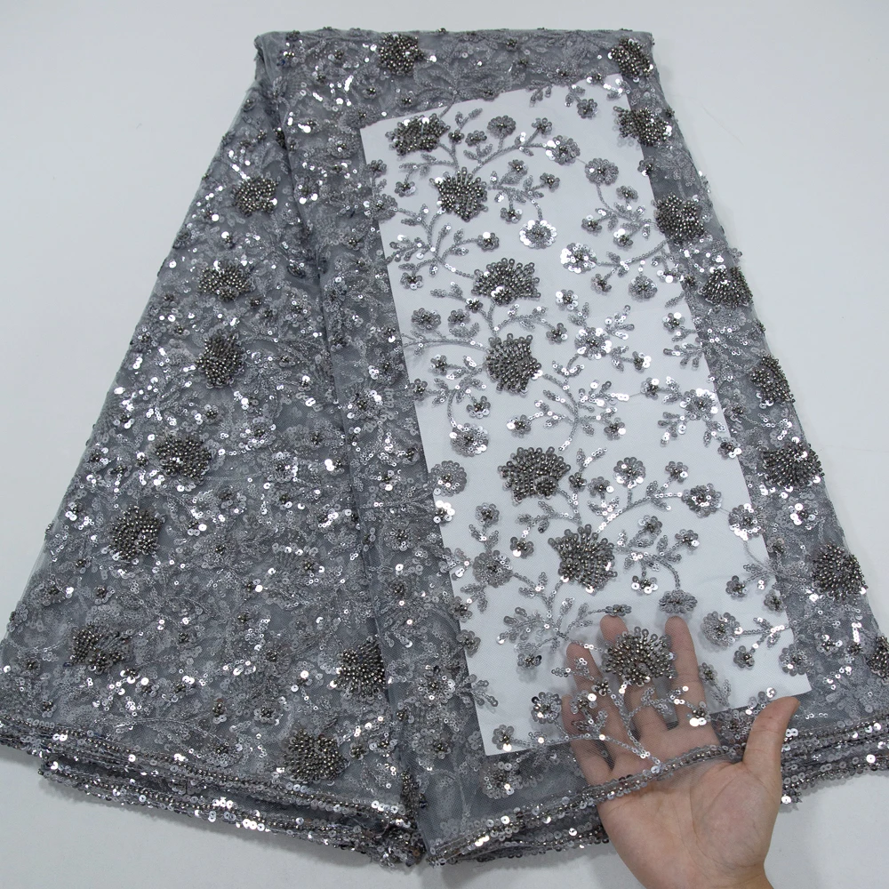 SJD французская сетка вышивка блестками кружево с бусинами 2024 высокое качество