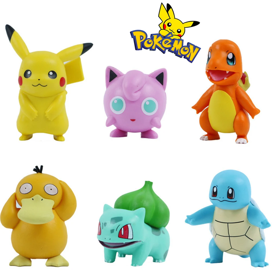 

6 шт./набор, игрушечные фигурки из аниме «Покемон Пикачу чармандер»