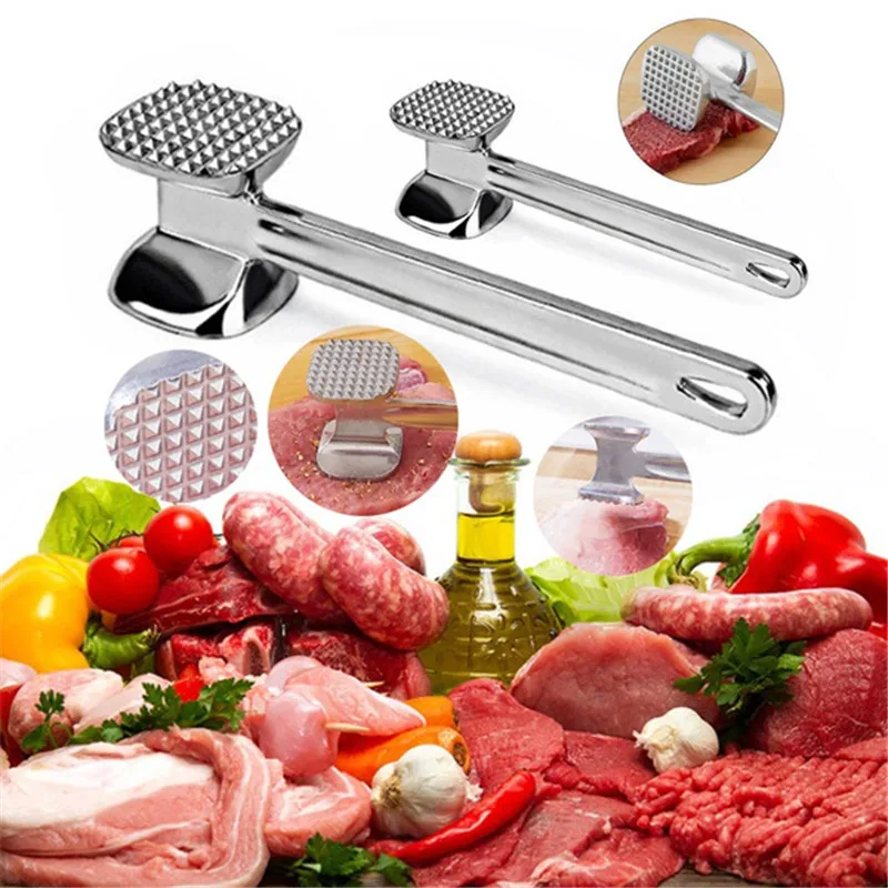 

1PC Aluminum Alloy Soft Meat Hammer Double Sided Kitchen Mash Tool Pork Steak Tenderizer Hammer Kitchen Cooking Accessories