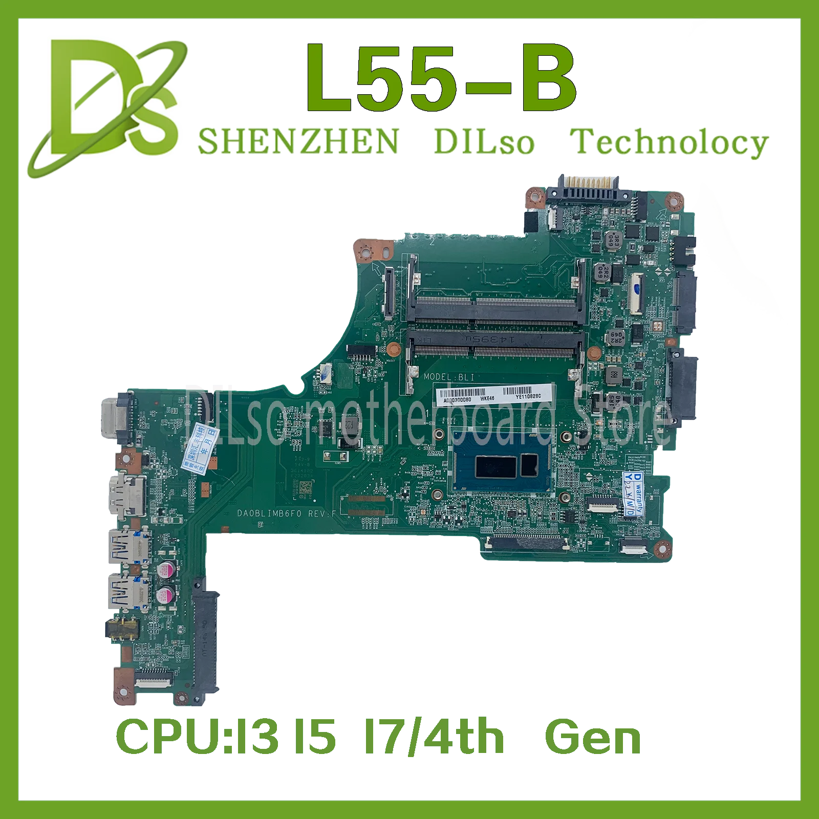  KEFU DA0BLIMB6F0  Toshiba Satellite S50 S55 S50T-B S50-B S55-B L55-B     I3 I5 I7-4th 100% 