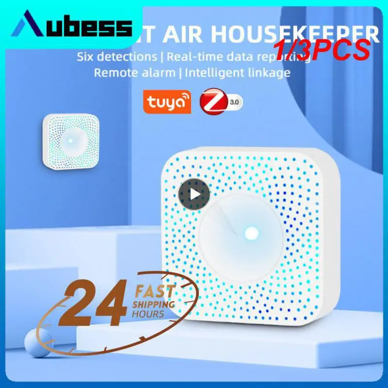 

1/3PCS Tuya Zigbee Smart Air Detector Sensor Box, Multifunctional 6 in 1 APP Monitor PM2.5,