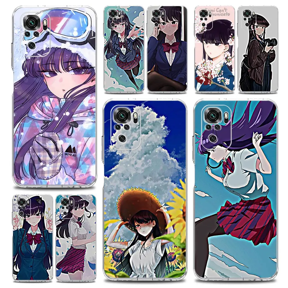 

Anime Komi Cant Communicate Phone Case For Xiaomi Redmi Note 11 9S 9 8 10 Pro 7 8T 9C 9A 8A K40 Pro 11T 5G Silicone Clear Cover