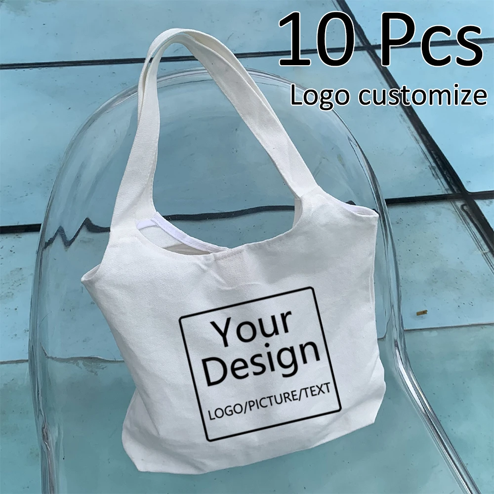 10PCS Custom Woman Shopping Bag Foldable Trend Tote Bag Luxury Shoulder Bag Casual Fashion Handbag Commuter Ladies Vest Bag