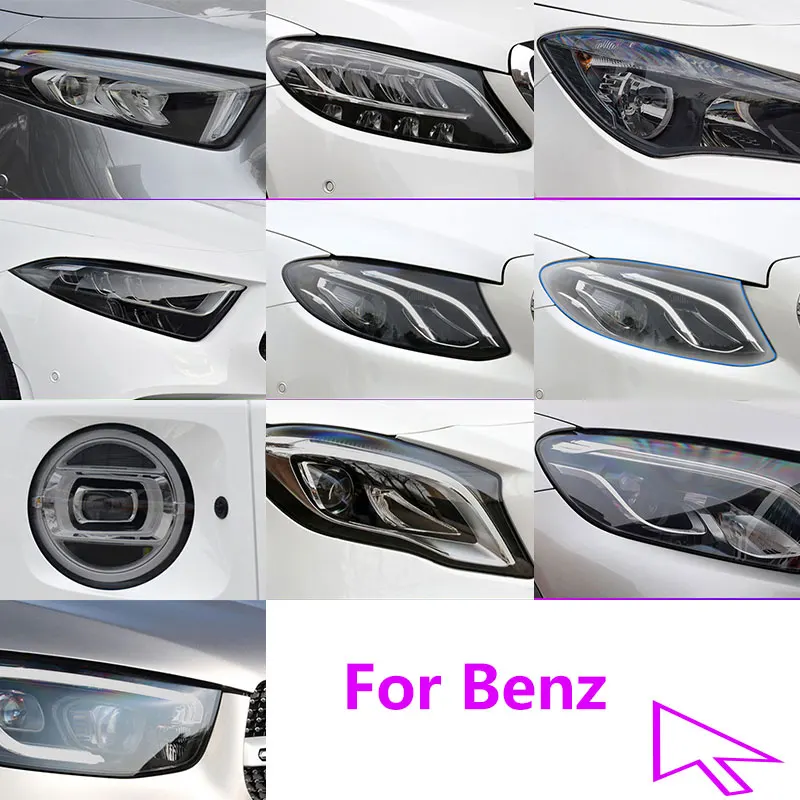 2Pcs Car Covers Headlight Protective Film For Mercedes Benz E W213 C W205 A W177 CLS C257 CLA C118 GLA X156 Sticker Accessories