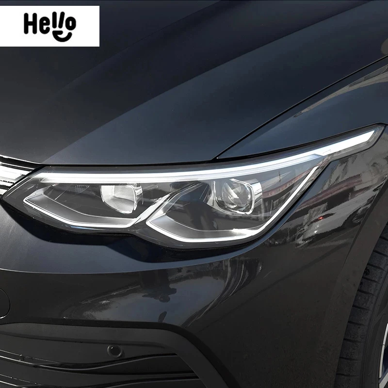 

For Volkswagen VW Golf 8 MK8 R Line GTI 2020 2021 Car Headlight Tint Smoked Black Protective Film Transparent TPU Sticker