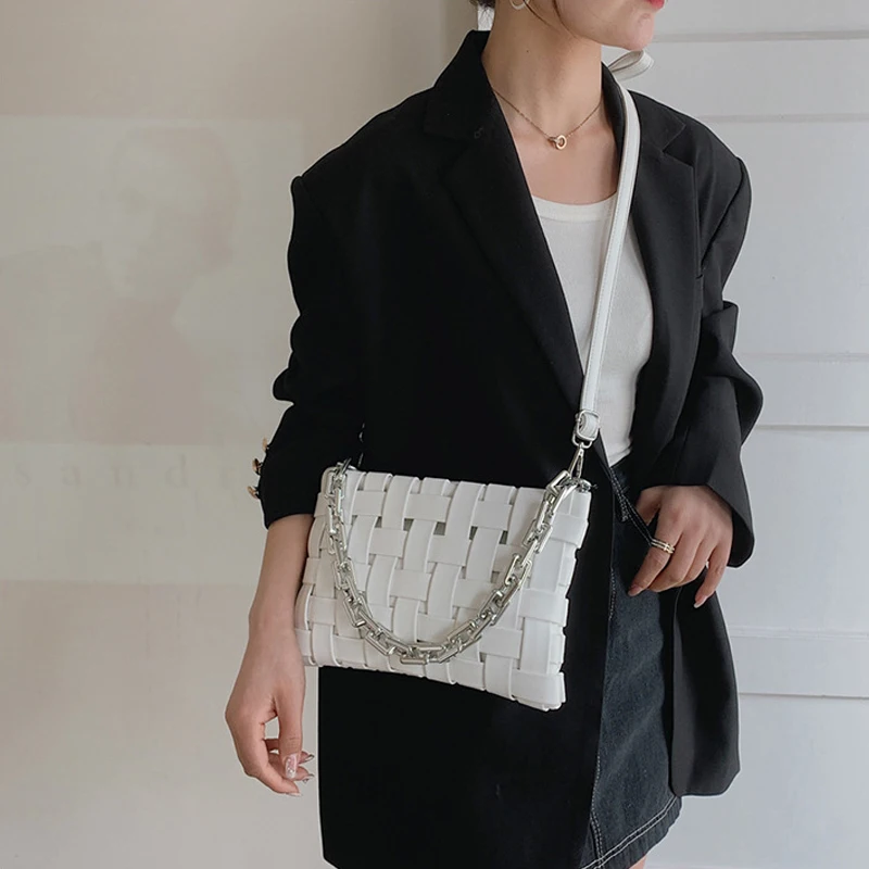 

Fashion Woven Bags for Women Personalized Thick Chain Handbag Designer Luxury Crossbody Bag Envelope Bag Purses and Handbags
