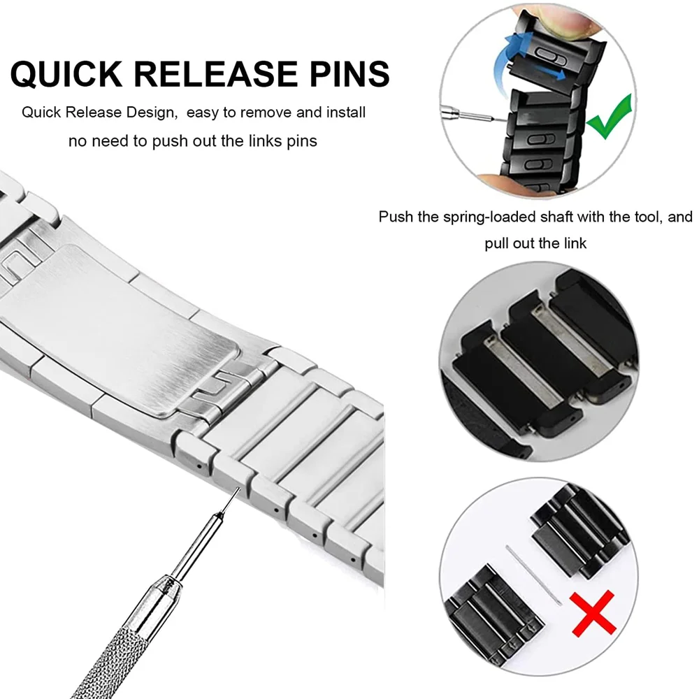 Stainless Steel Strap for Apple Watch Ultra band 49mm 44mm 40mm 45mm 41mm 42mm 38mm correa Bracelet iWatch series 7 SE 8 3 4 5 6